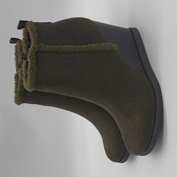 1820- Sun + Stone Camillia Ankle Boots Olive Color Size 7.5 NWT - Picture 2 of 11